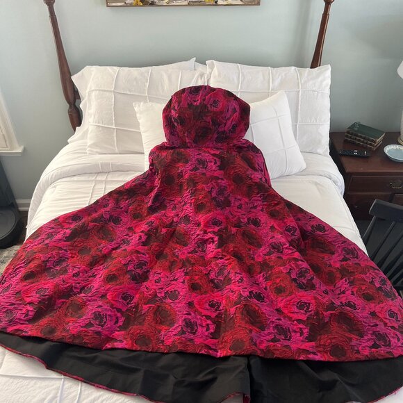 Mac Duggal Multicolor Strapless Brocade High Low A Line Gown - Style 27596 - Picture 5 of 10